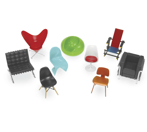 mod mini chair sculptures - set of 9